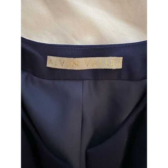 Alvin Valley Women's Jacket Blazer Formal Elegant Navy Blue Size M - Picture 8 of 9